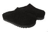Velvy fur clogs black WOKA
