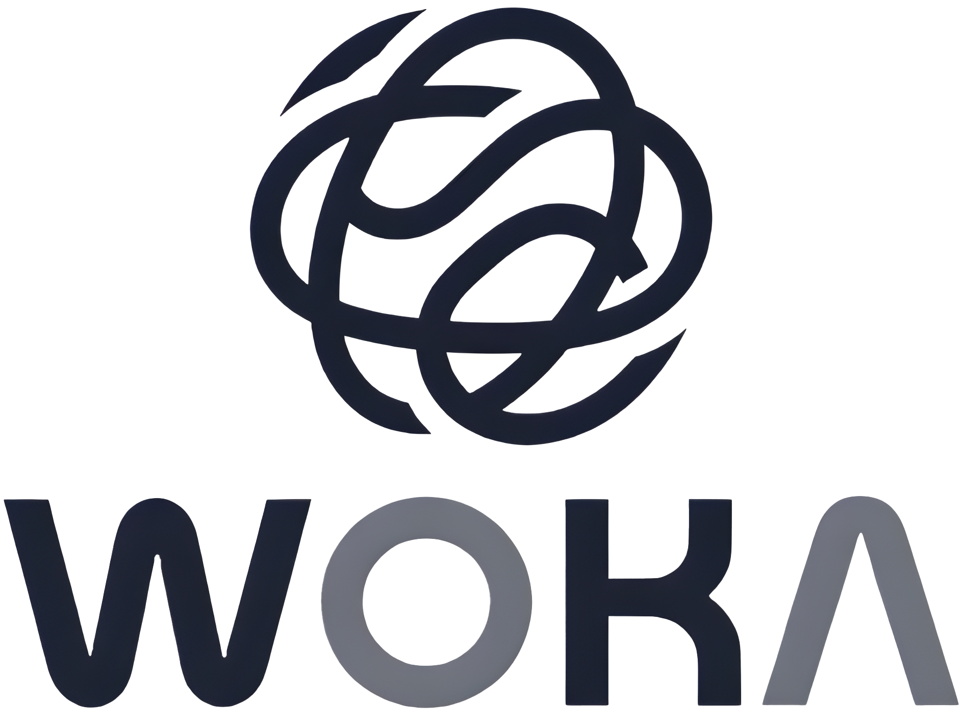 Woka logo with a stylized design on a white background
