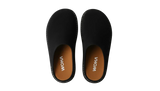 WOKA black premium clogs with brown insoles, comfortable slip-on footwear, top view