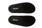 Velvy fur clogs black - WOKA
