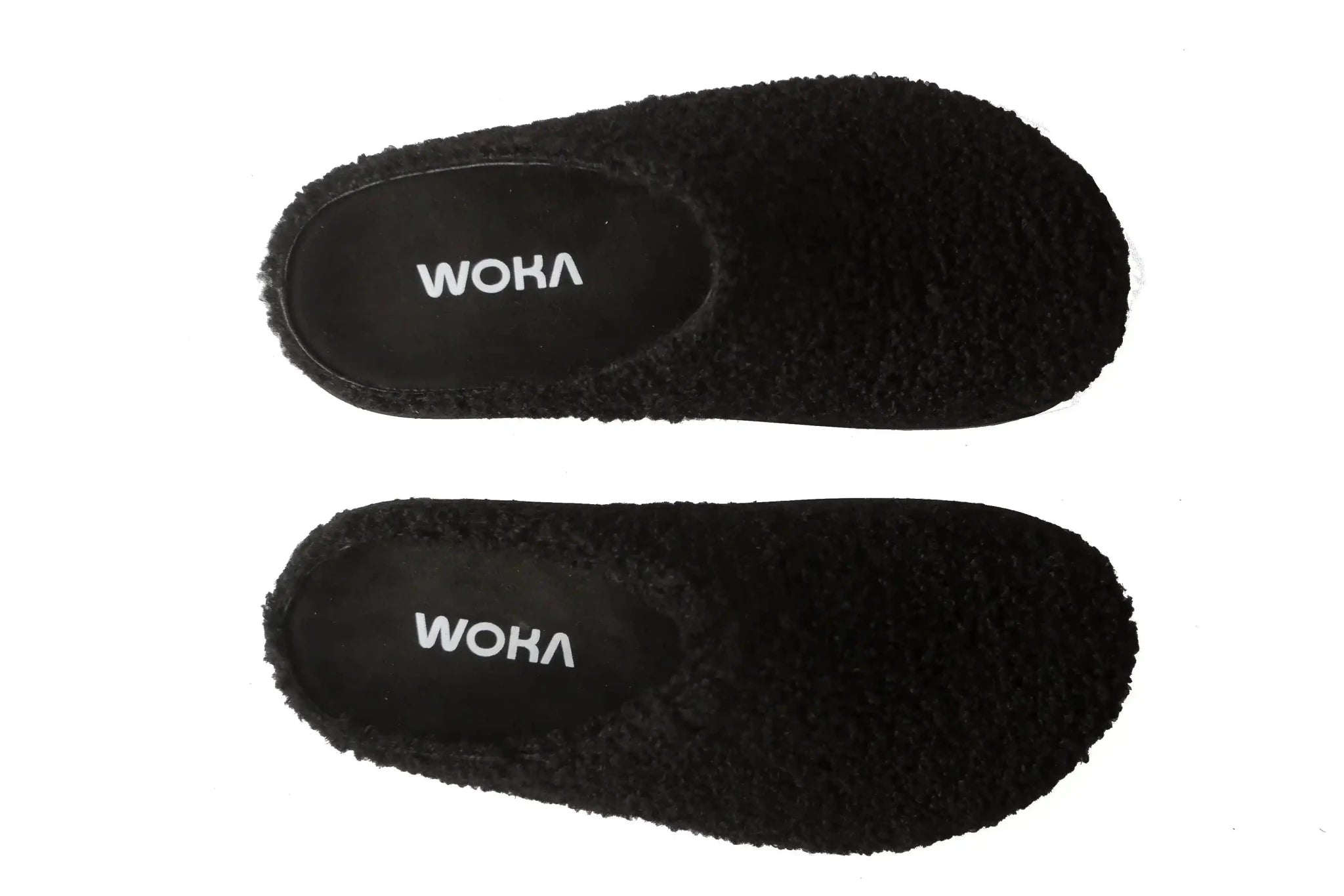 Velvy fur clogs black - WOKA