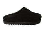 Velvy fur clogs black - WOKA